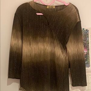 90s Brown Glitter Top